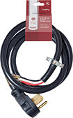 6' 40-Amp 3-Prong Universal Range Cord with Spade Terminals Required for Hook-Up