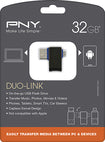 Duo-Link OTG 32GB USB 2.0/Micro USB Flash Drive - Black/Blue