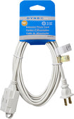 10' 3-Outlet Extension Power Cord - White