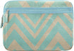 Chevron and On Laptop Sleeve - Linen/Aqua