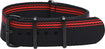 22mm Premium Classic Interchangeable Watch Strap - Black/Red