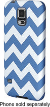 Chevron Stripe Case for Samsung Galaxy S 5 Cell Phones - White/Electric Blue