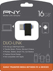 Duo-Link OTG 16GB USB 2.0/Micro USB Flash Drive - Black/Blue