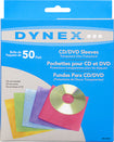 50-Pack Color CD/DVD Sleeves - Assorted