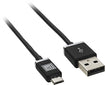 4' Micro USB Charge-and-Sync Cable - Black/Chrome