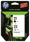 21/22 Black/Tricolor Ink Cartridge Combo Pack - Cyan/Magenta/Yellow/Black