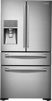 23.5 Cu. Ft. Counter-Depth 4-Door French Door Refrigerator with Thru-the-Door Ice and Water - Stainless-Steel