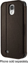 Leather Wallet Folio for Samsung Galaxy S 4 Mobile Phones (AT&T, Verizon, Sprint) - Brown