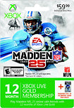 Xbox Live 12-Month Gold Membership Card - Madden NFL 25